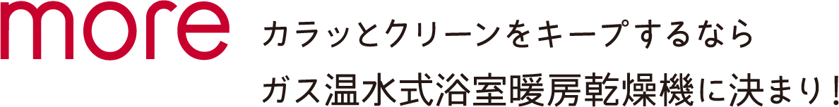 カラッとクリーンをキープするならガス温水式浴室暖房乾燥機に決まり!