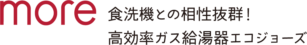 食洗機との相性抜群！高効率ガス給湯器エコジョーズ