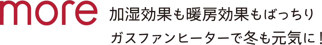 加湿効果も暖房効果もばっちりガスファンヒーターで冬も元気に！