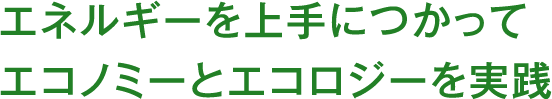 エネルギーを上手につかってエコノミーとエコロジーを実践