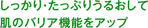 しっかり・たっぷりうるおして肌のバリア機能をアップ